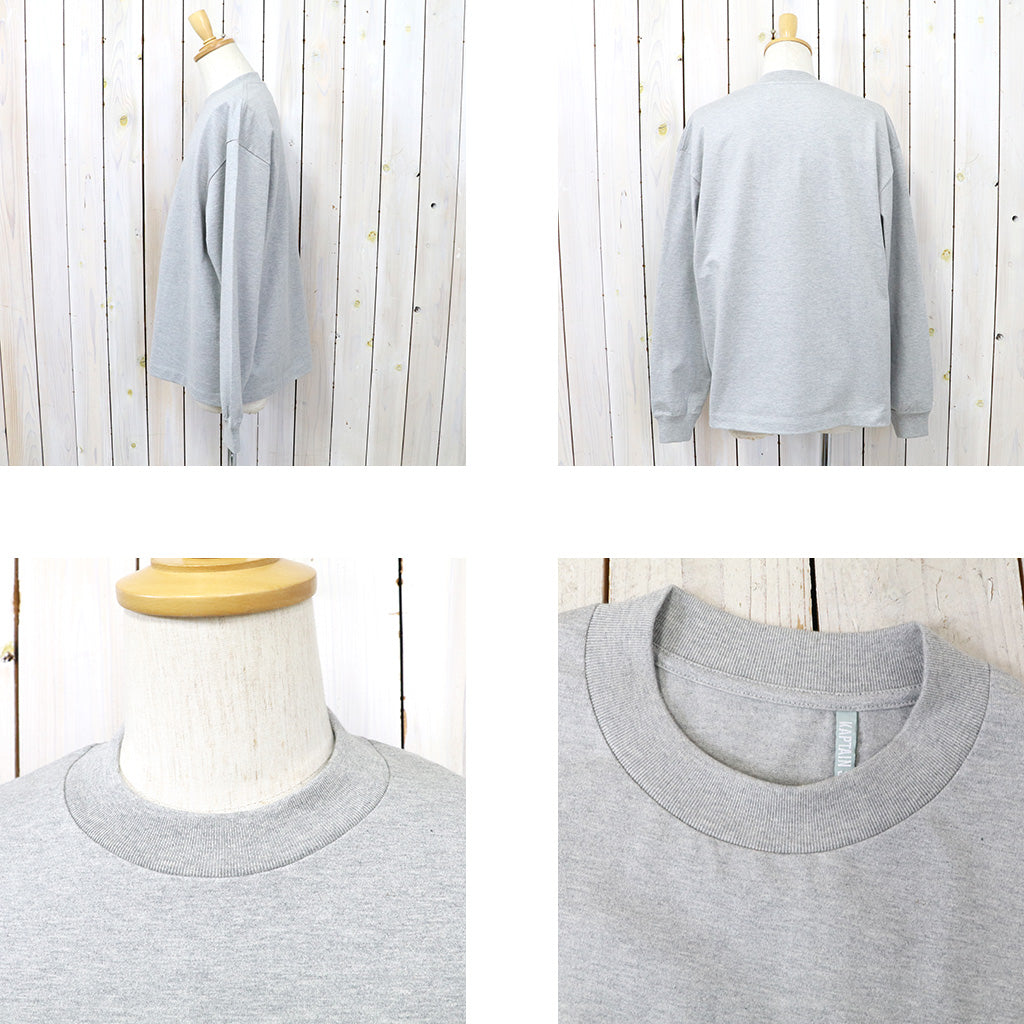 Kaptain Sunshine : Suvin Supima Tube L/S Tee Heavy (FEATHER GREY)
