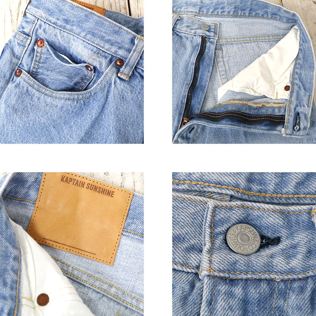 Kaptain Sunshine : Skate Shoecut Denim Pants (INDIGO VINTAGE WASH)(2025SS)