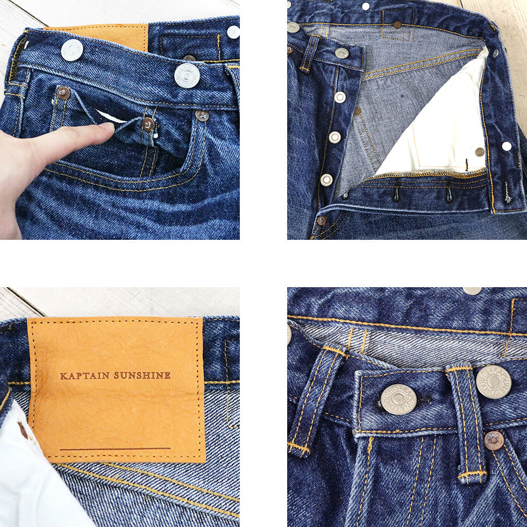 Kaptain Sunshine : 1930 Straight Denim Pants (INDIGO VINTAGE WASH)