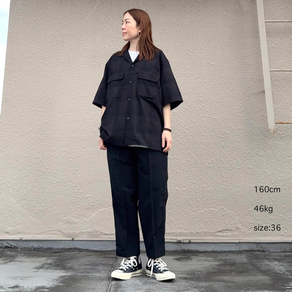 Kaptain Sunshine : Open Collared SS Shirt (DARK OMBRE)