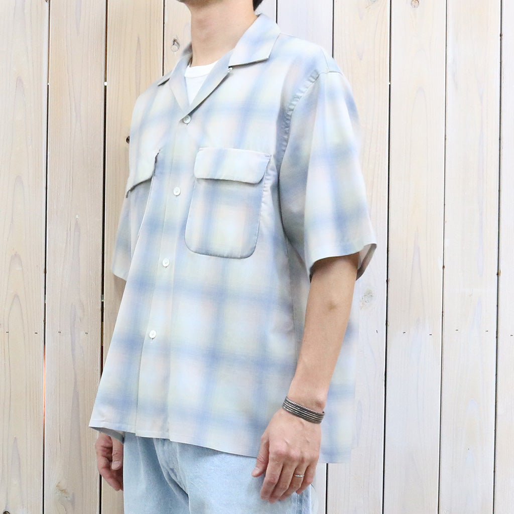Kaptain Sunshine : Open Collared SS Shirt (PALE OMBRE)