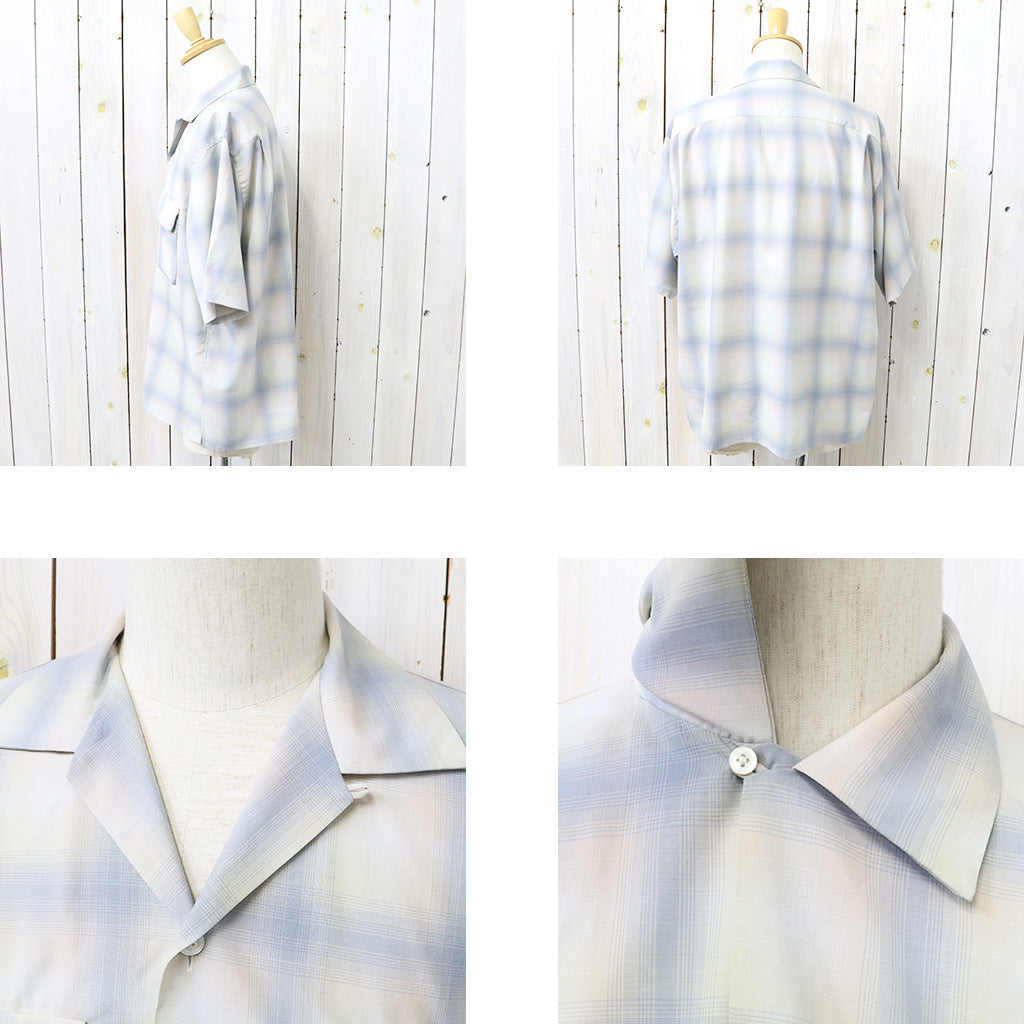 Kaptain Sunshine : Open Collared SS Shirt (PALE OMBRE)