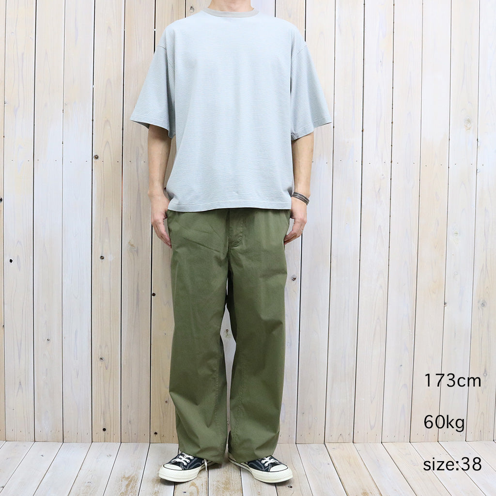 Kaptain Sunshine : Hard Twisted Stripe Jersey S/S Tee (GREY STRIPE)