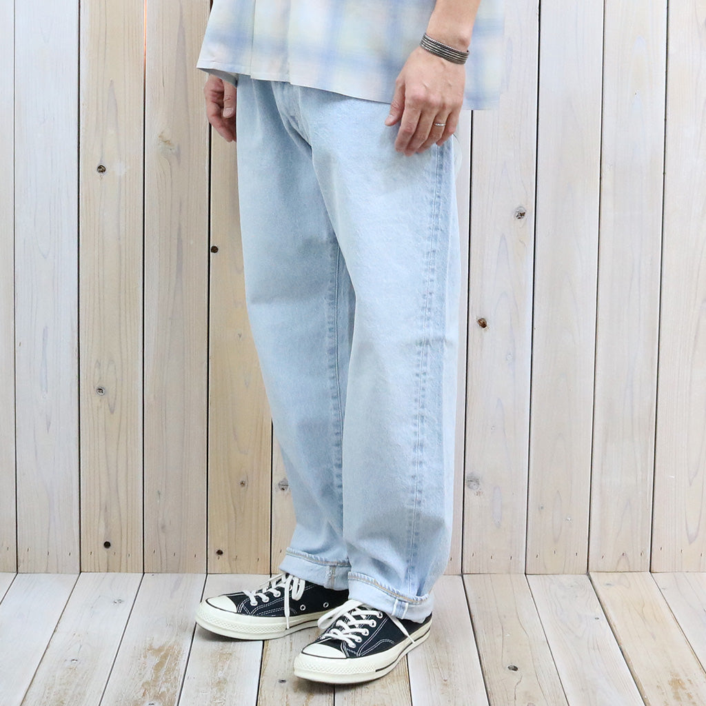 Kaptain Sunshine : 5P Zipper Front Denim Pants (INDIGO ICE WASH)