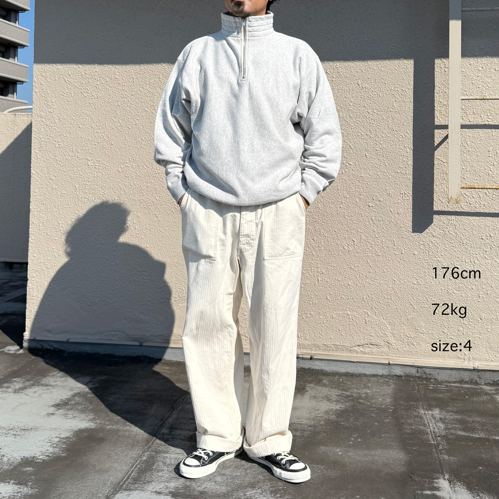 Kaptain Sunshine : Zipper High Neck Pullover (FEATHER GREY)