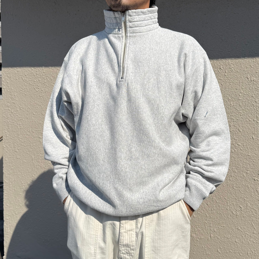 Kaptain Sunshine : Zipper High Neck Pullover (FEATHER GREY)