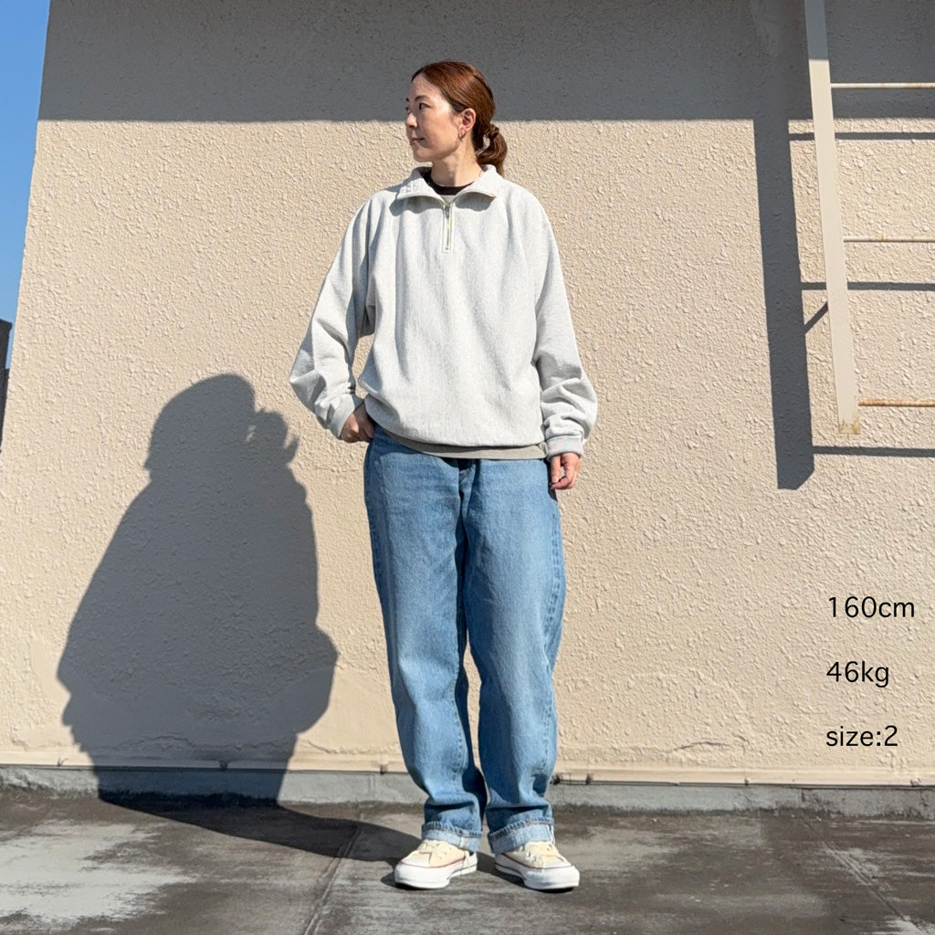 Kaptain Sunshine : Zipper High Neck Pullover (FEATHER GREY)