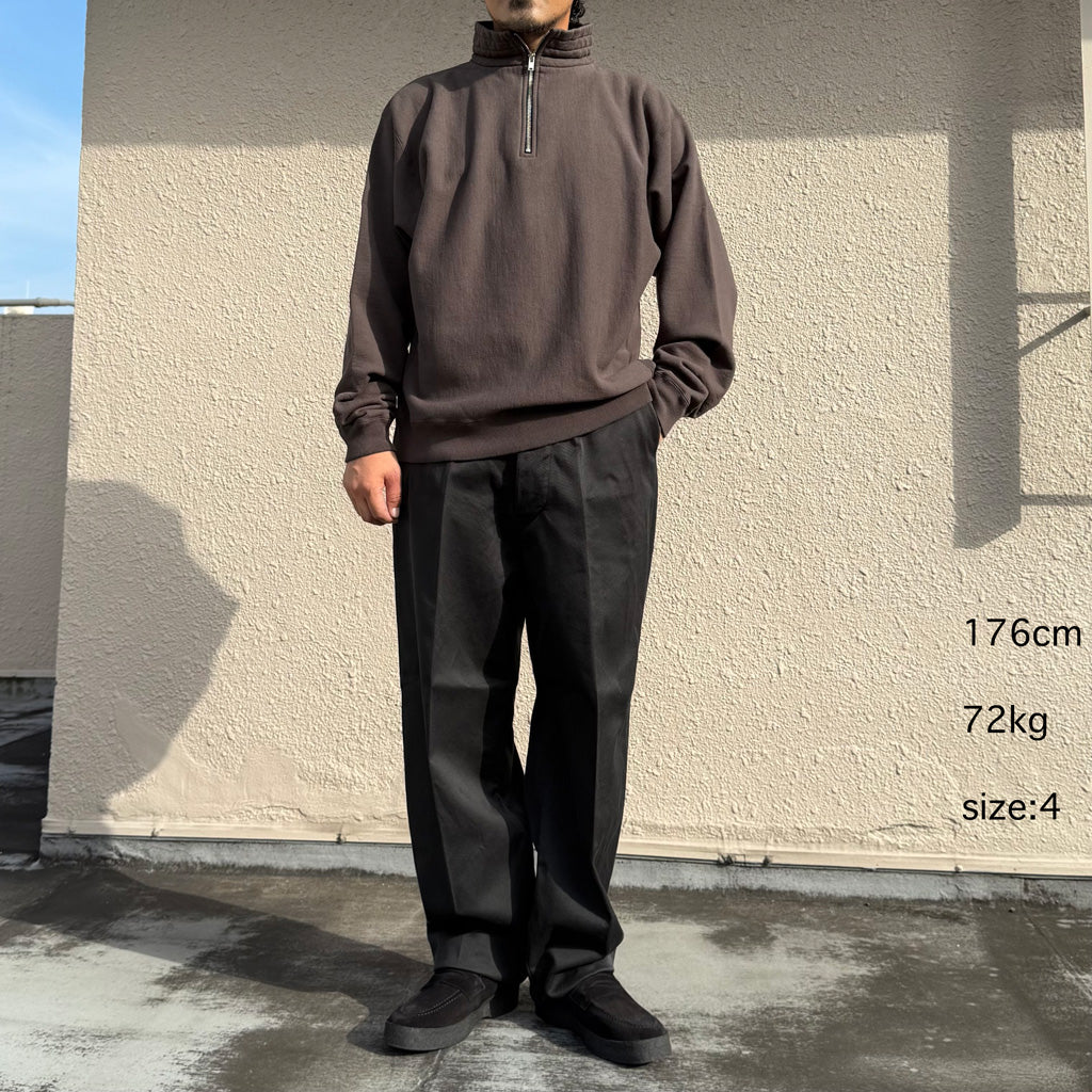 Kaptain Sunshine : Zipper High Neck Pullover (FADE BLACK)