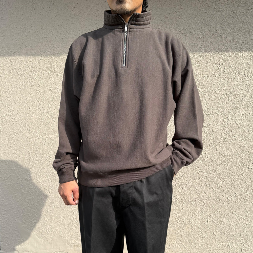 Kaptain Sunshine : Zipper High Neck Pullover (FADE BLACK)