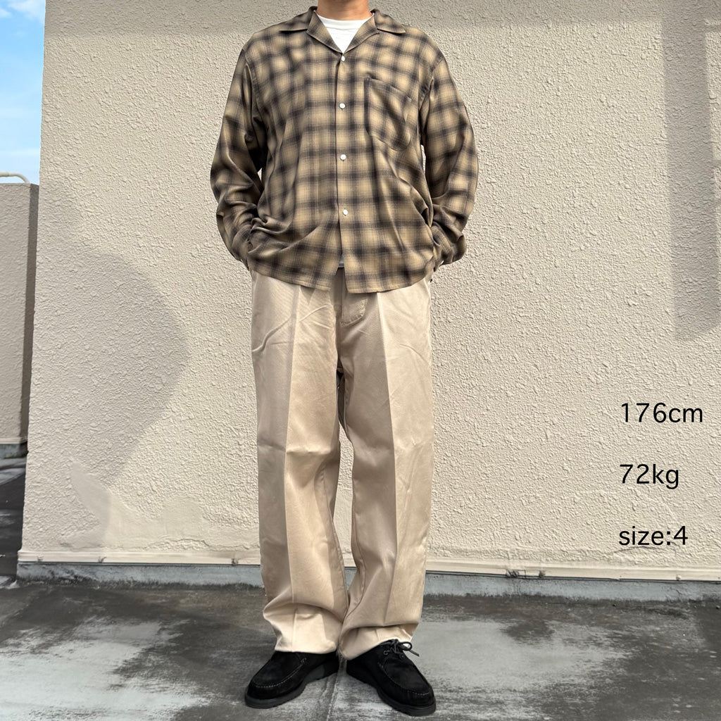 Kaptain Sunshine : Wool Ombre Open Collared Shirt (BEIGE OMBRE)