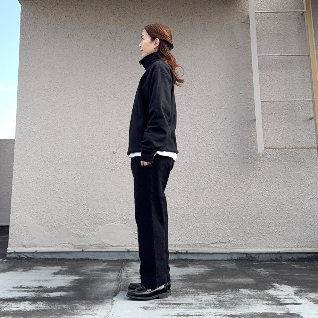 Kaptain Sunshine : Suvin Sweat Halfzip P/O (BLACK)