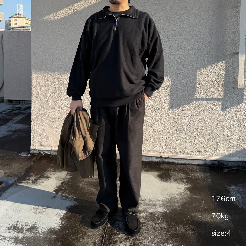 Kaptain Sunshine : Suvin Sweat Halfzip P/O (BLACK)