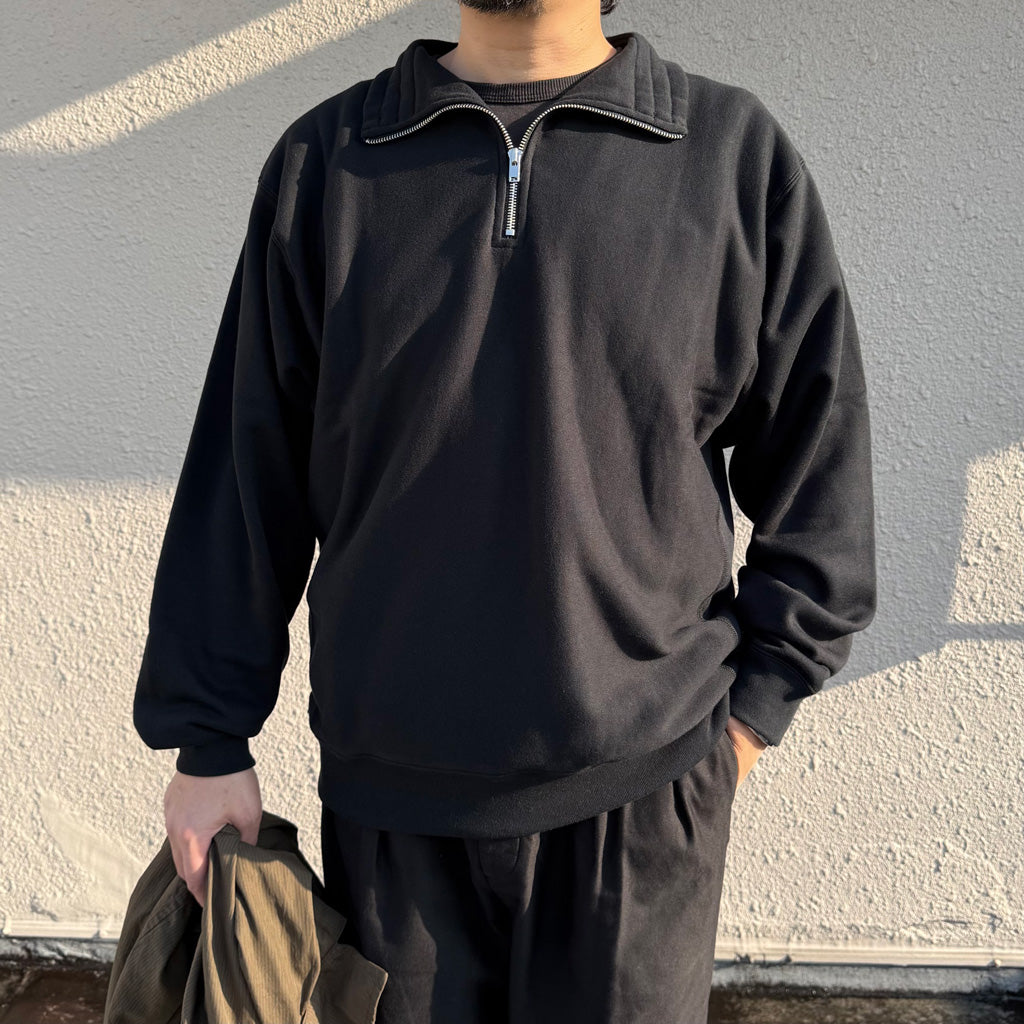 Kaptain Sunshine : Suvin Sweat Halfzip P/O (BLACK)