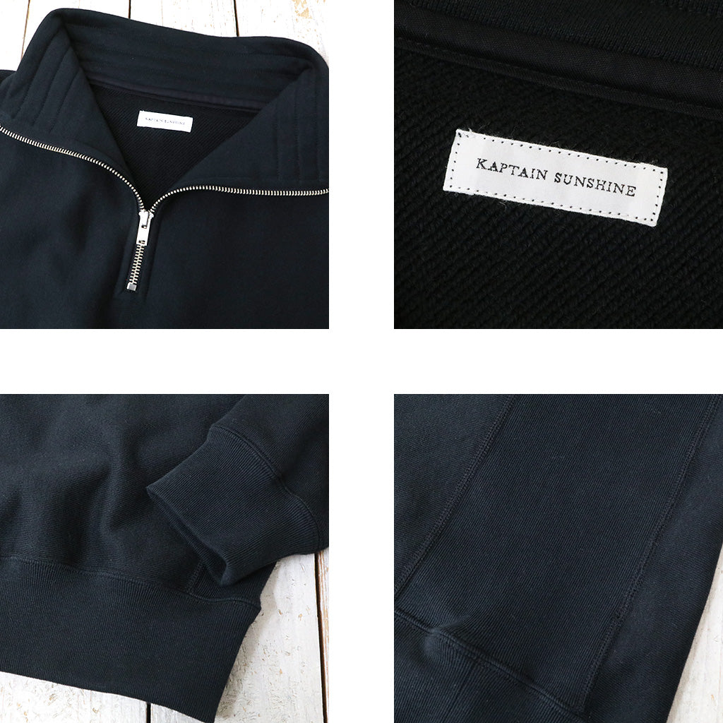 Kaptain Sunshine : Suvin Sweat Halfzip P/O (BLACK)