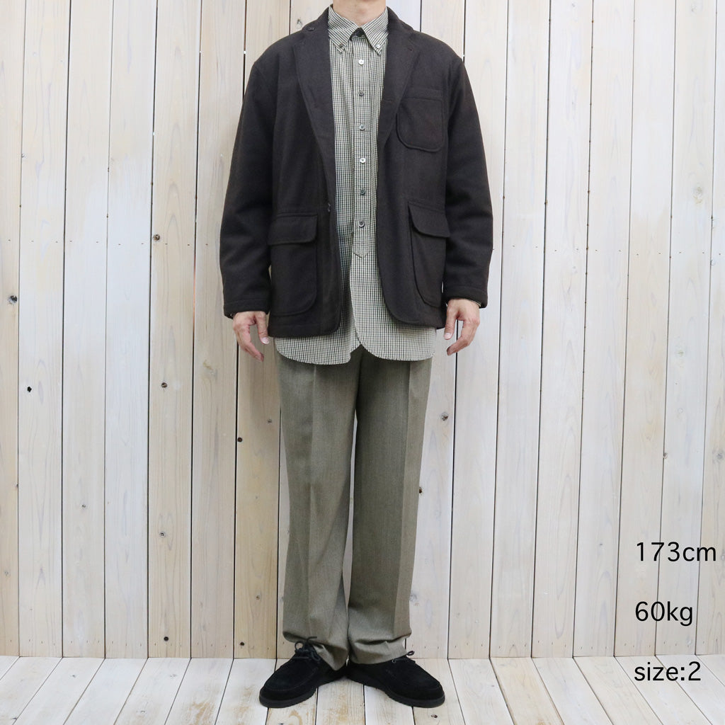 Kaptain Sunshine : Wool Light Gabardine Shoecut Slacks (SALT&PEPPER)