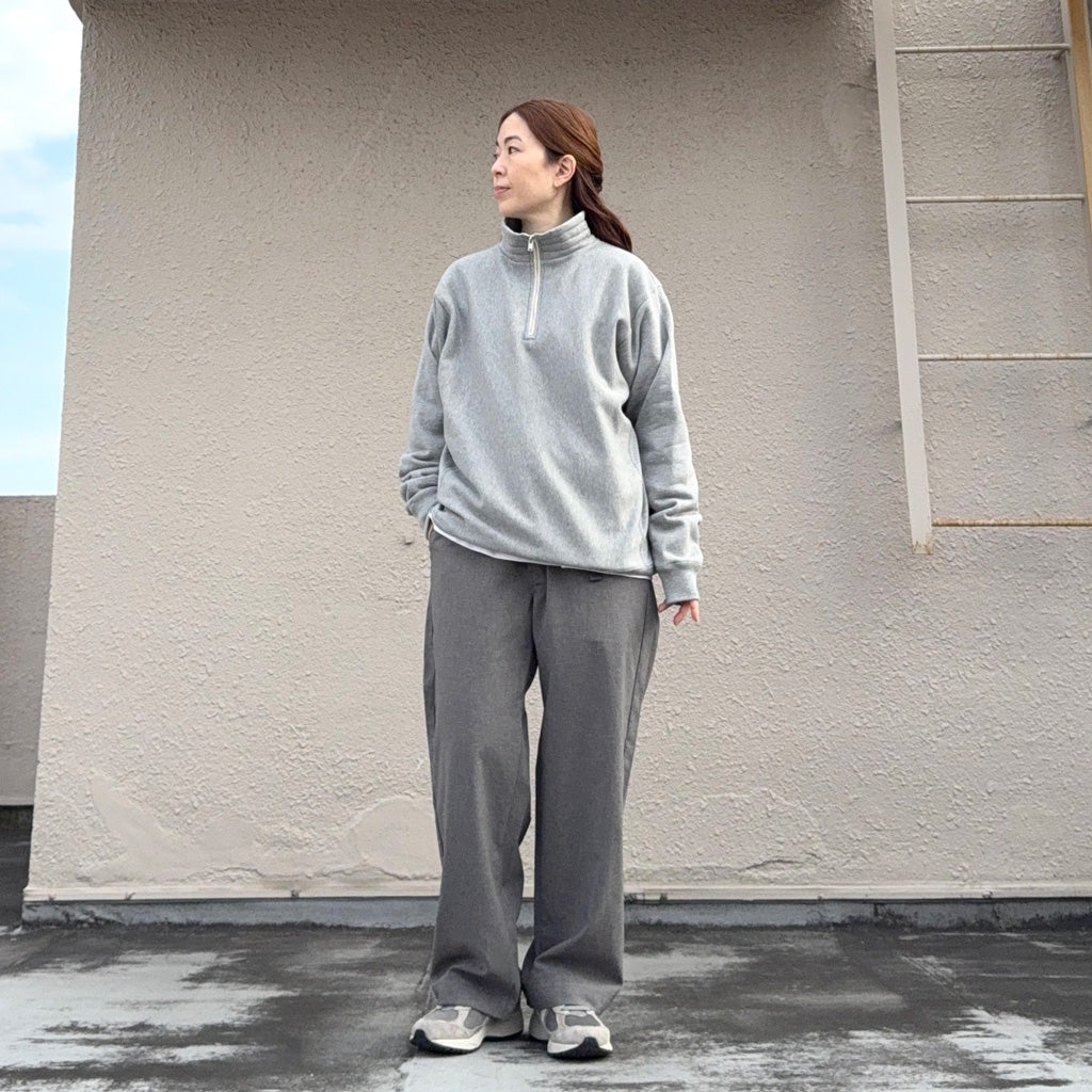 Kaptain Sunshine : Suvin Sweat Halfzip P/O (FEATHER GREY)