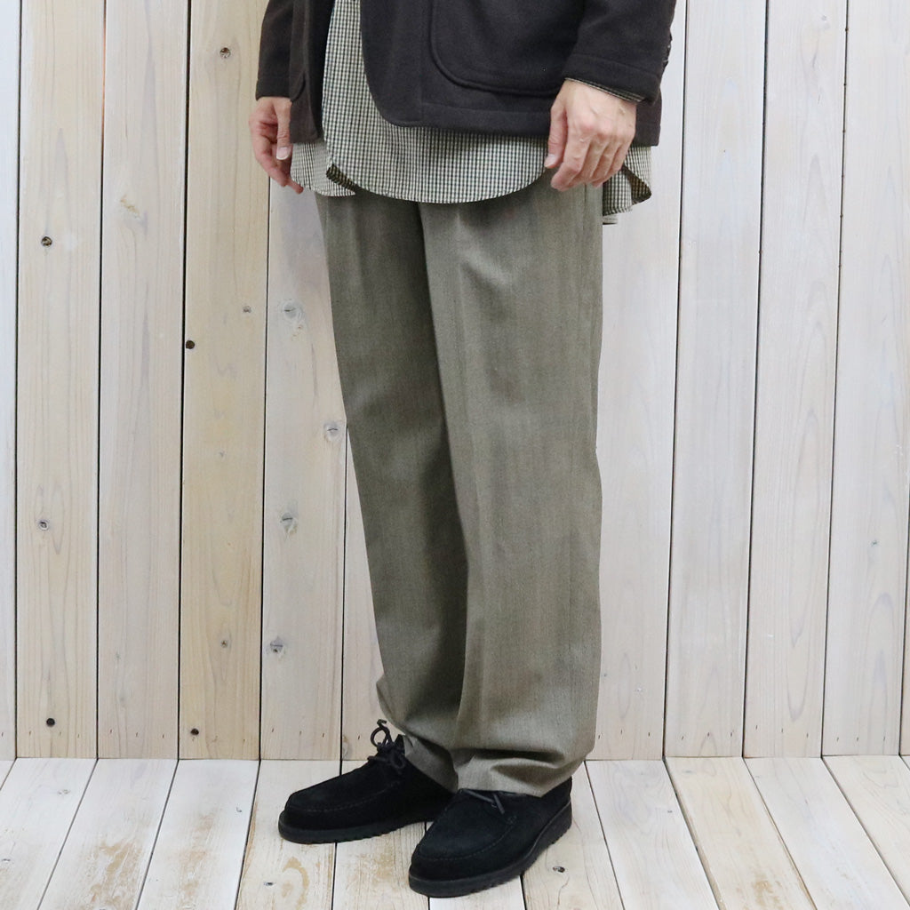 Kaptain Sunshine : Wool Light Gabardine Shoecut Slacks (SALT&PEPPER)