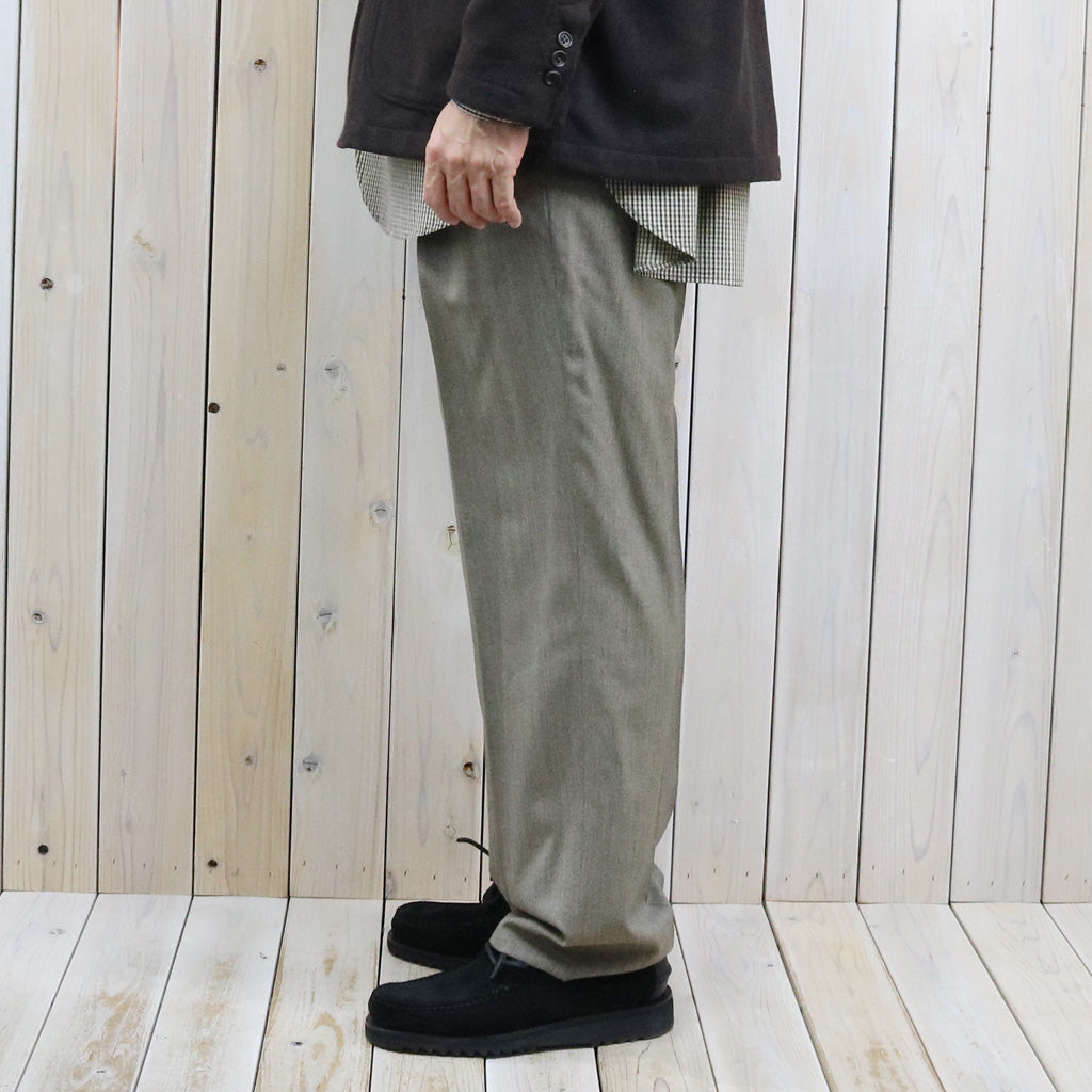 Kaptain Sunshine : Wool Light Gabardine Shoecut Slacks (SALT&PEPPER)