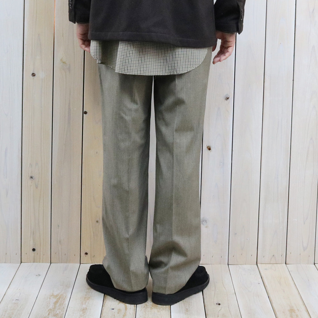 Kaptain Sunshine : Wool Light Gabardine Shoecut Slacks (SALT&PEPPER)
