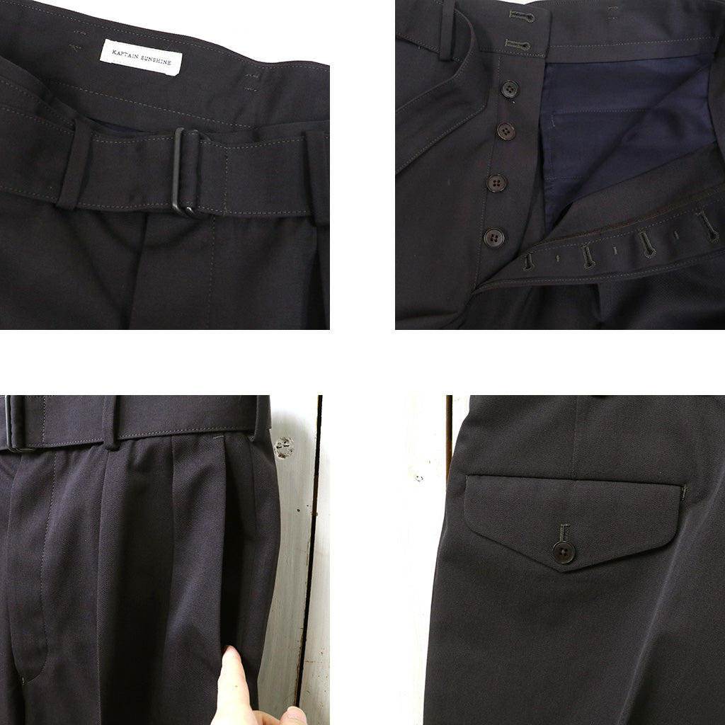 Kaptain Sunshine : Wool Cotton Chino Riviera Pants (BROWN)