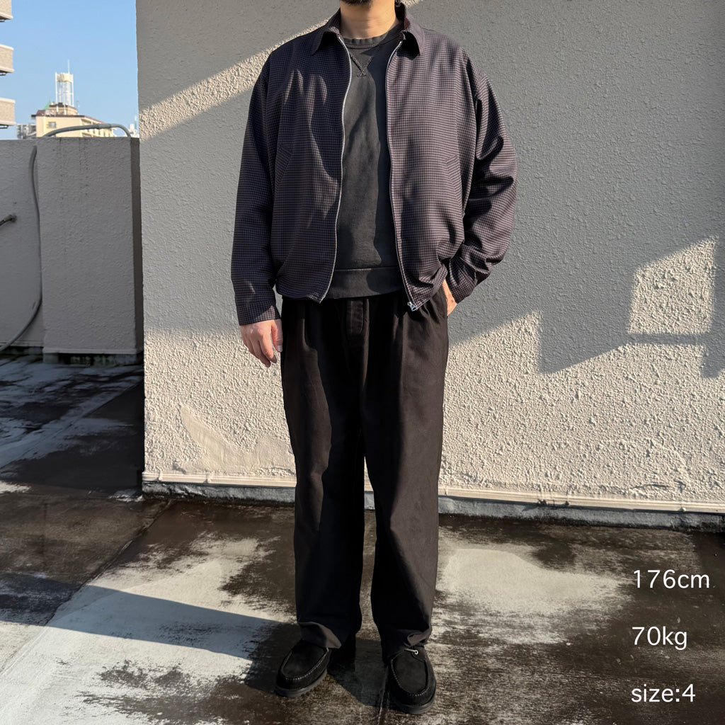 Kaptain Sunshine : Summer Wool Zip Blouson (BROWN PLAID)