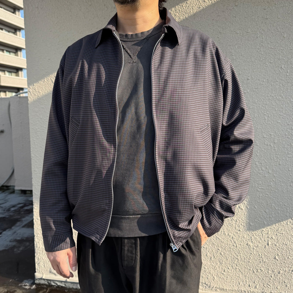 Kaptain Sunshine : Summer Wool Zip Blouson (BROWN PLAID)