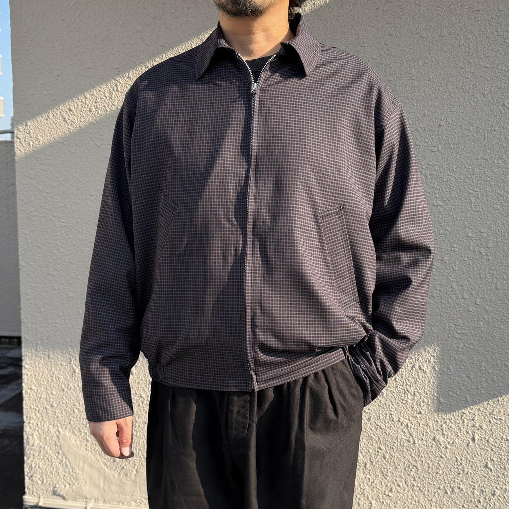 Kaptain Sunshine : Summer Wool Zip Blouson (BROWN PLAID)