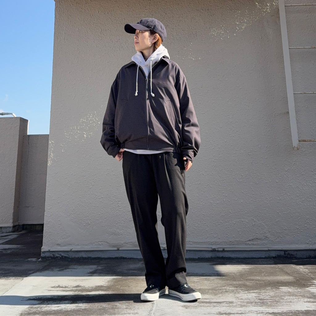 Kaptain Sunshine : Summer Wool Zip Blouson (BROWN PLAID)