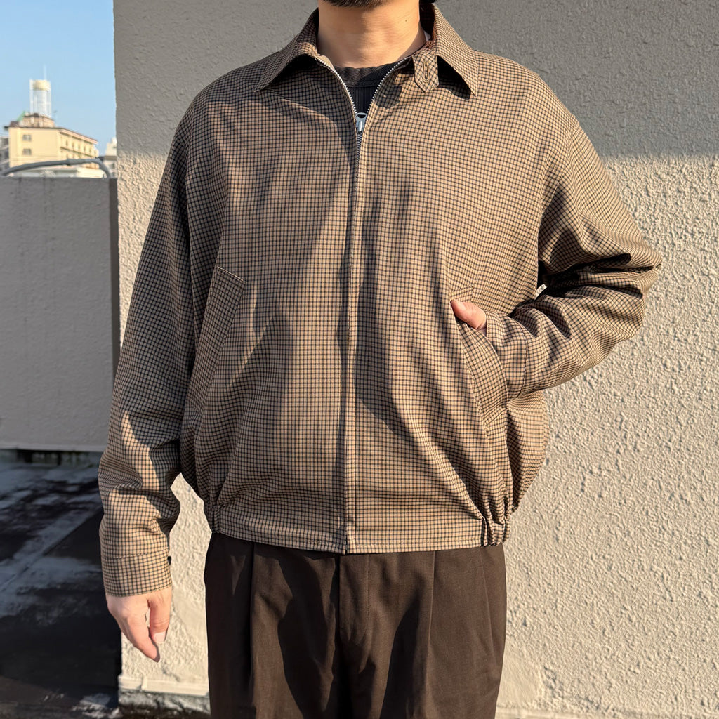 Kaptain Sunshine : Summer Wool Zip Blouson (KHAKI PLAID)