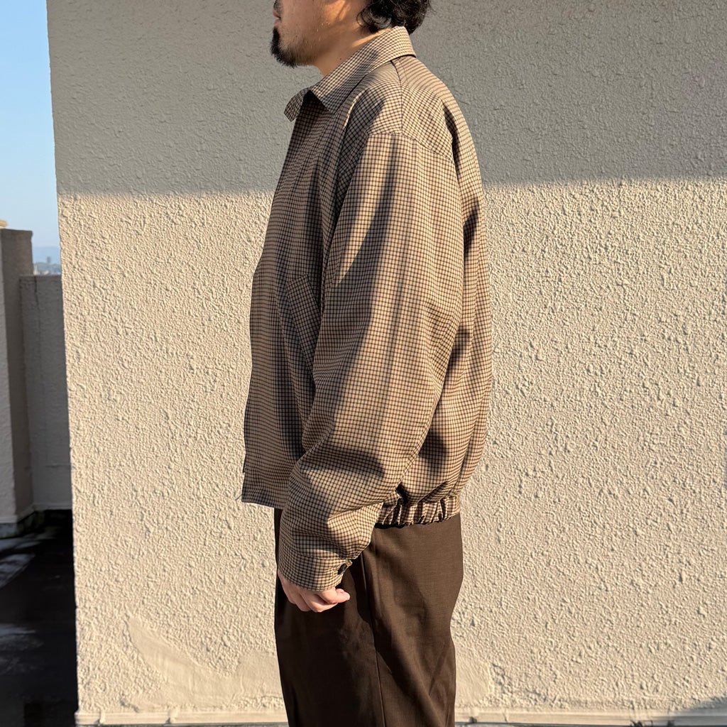 Kaptain Sunshine : Summer Wool Zip Blouson (KHAKI PLAID)