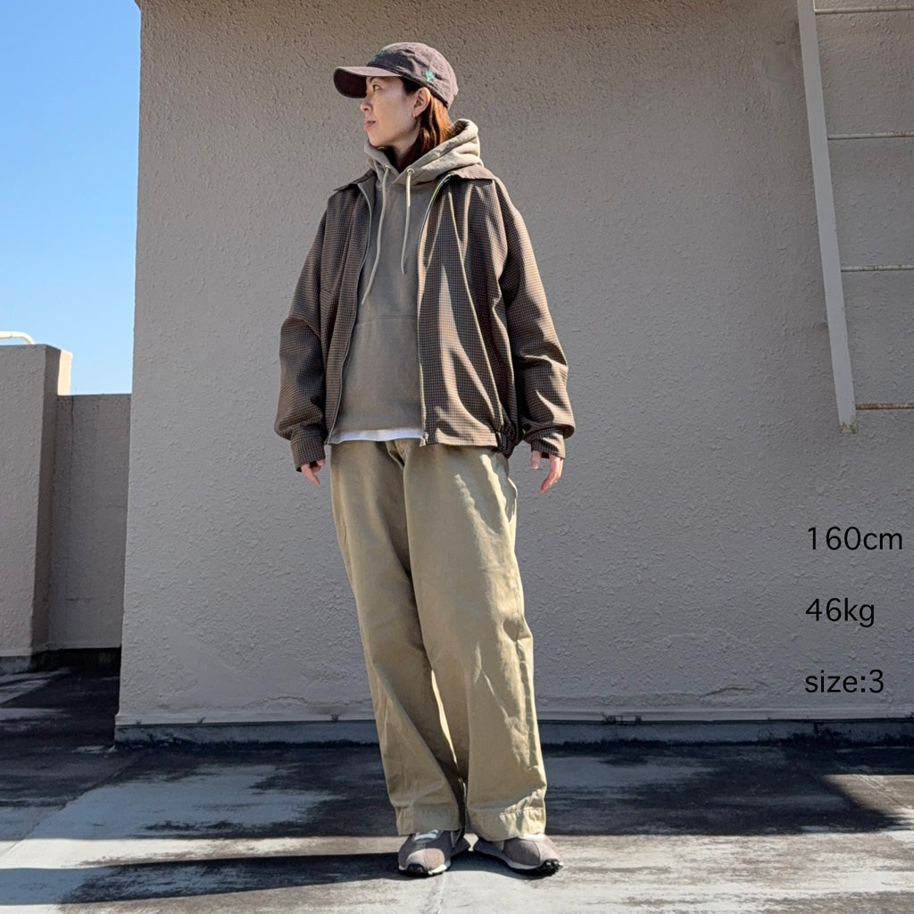 Kaptain Sunshine : Summer Wool Zip Blouson (KHAKI PLAID)
