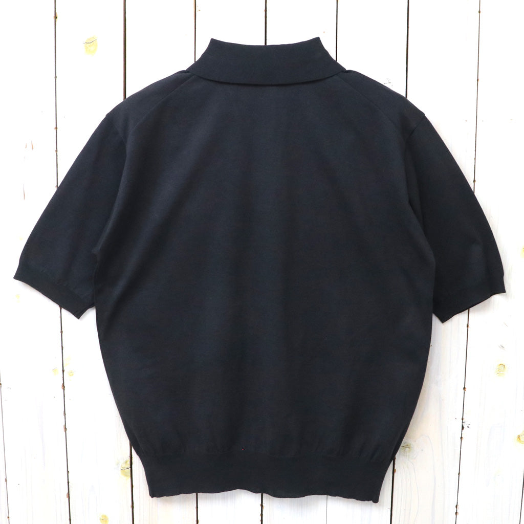 Kaptain Sunshine : Cotton Knit Poloshirt (DARK NAVY)