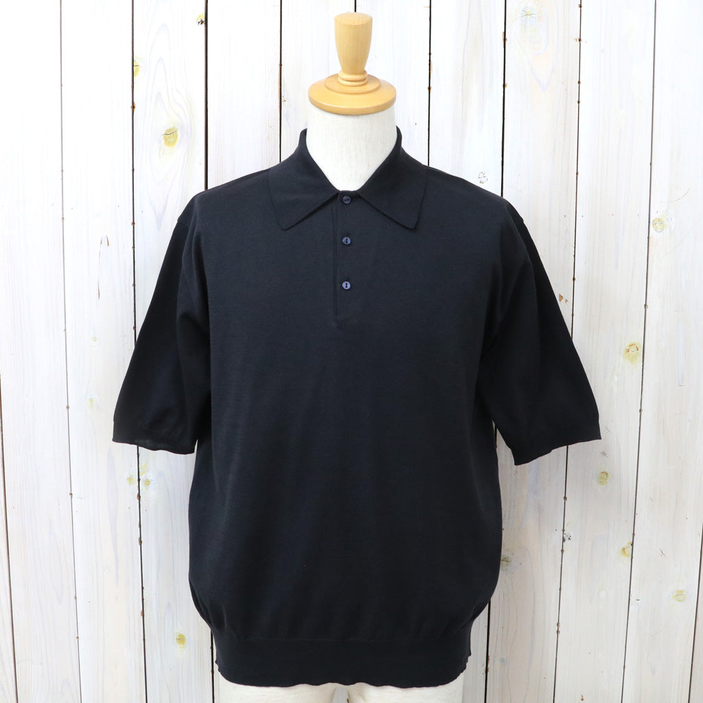 Kaptain Sunshine : Cotton Knit Poloshirt (DARK NAVY)