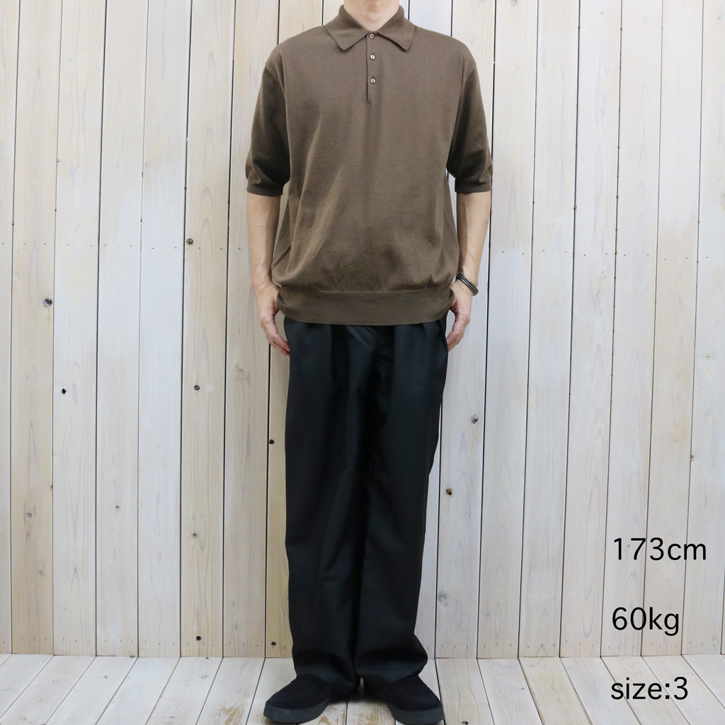 【SALE30%OFF】Kaptain Sunshine : Cotton Knit Poloshirt (MOCHA BROWN)
