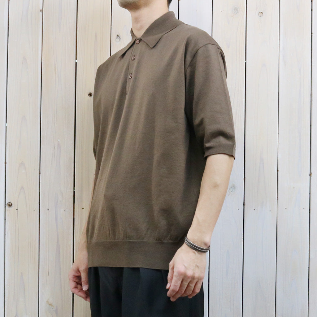 SALE30%OFF】Kaptain Sunshine : Cotton Knit Poloshirt (MOCHA BROWN