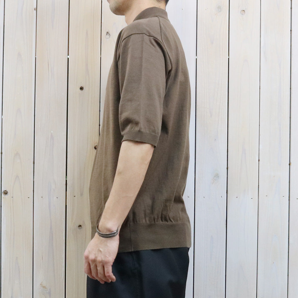 Kaptain Sunshine : Cotton Knit Poloshirt (MOCHA BROWN) – Reggieshop