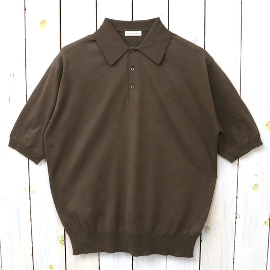 Kaptain Sunshine : Cotton Knit Poloshirt (MOCHA BROWN)