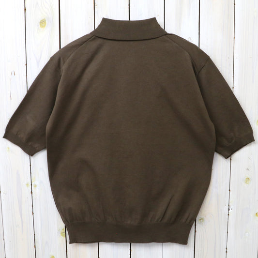 Kaptain Sunshine : Cotton Knit Poloshirt (MOCHA BROWN)