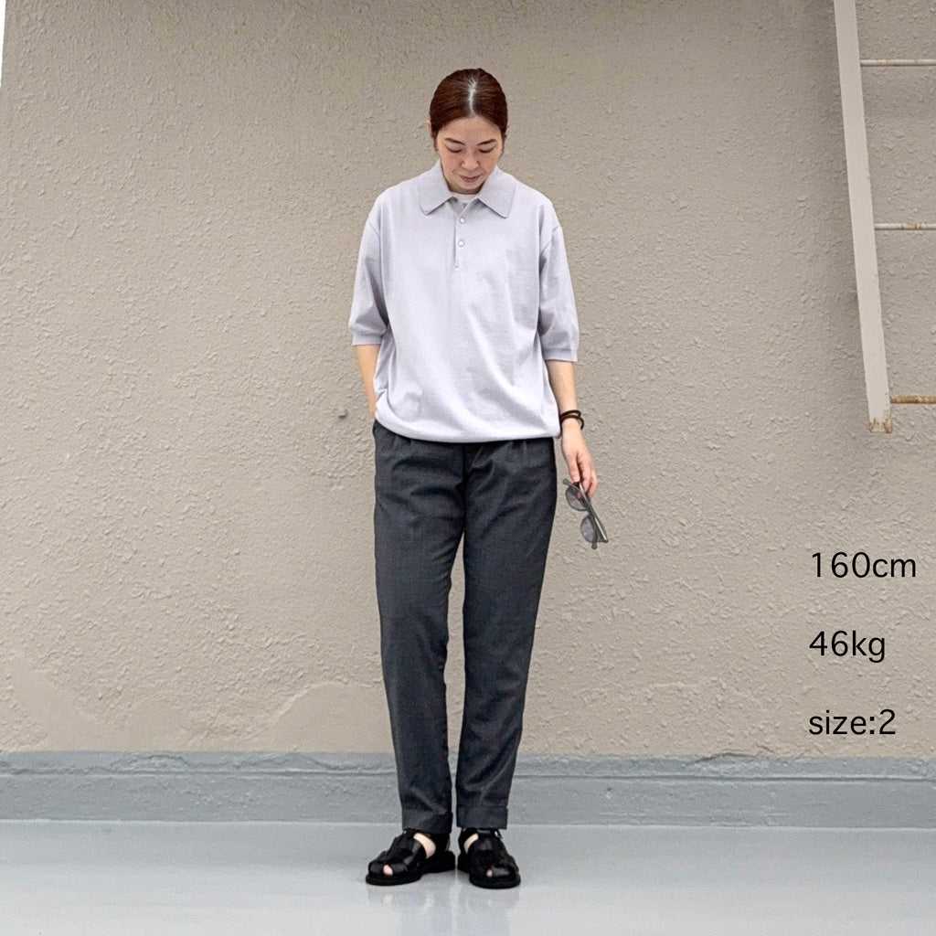 Kaptain Sunshine : Cotton Knit Poloshirt (LILAC)