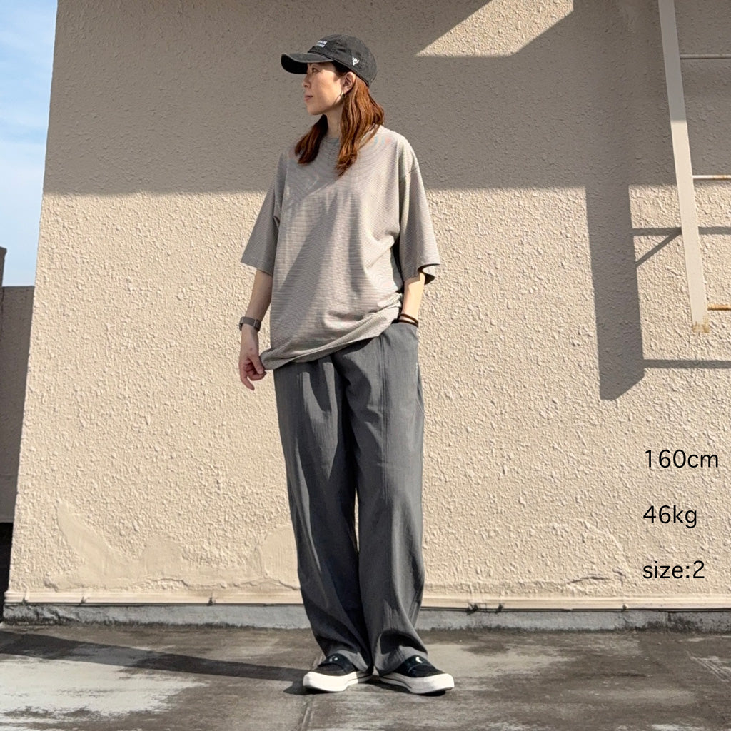 【SALE30%OFF】Kaptain Sunshine : Hard Twisted Stripe Jersey Half-sleeve Tee (BLACK PIN STRIPE)