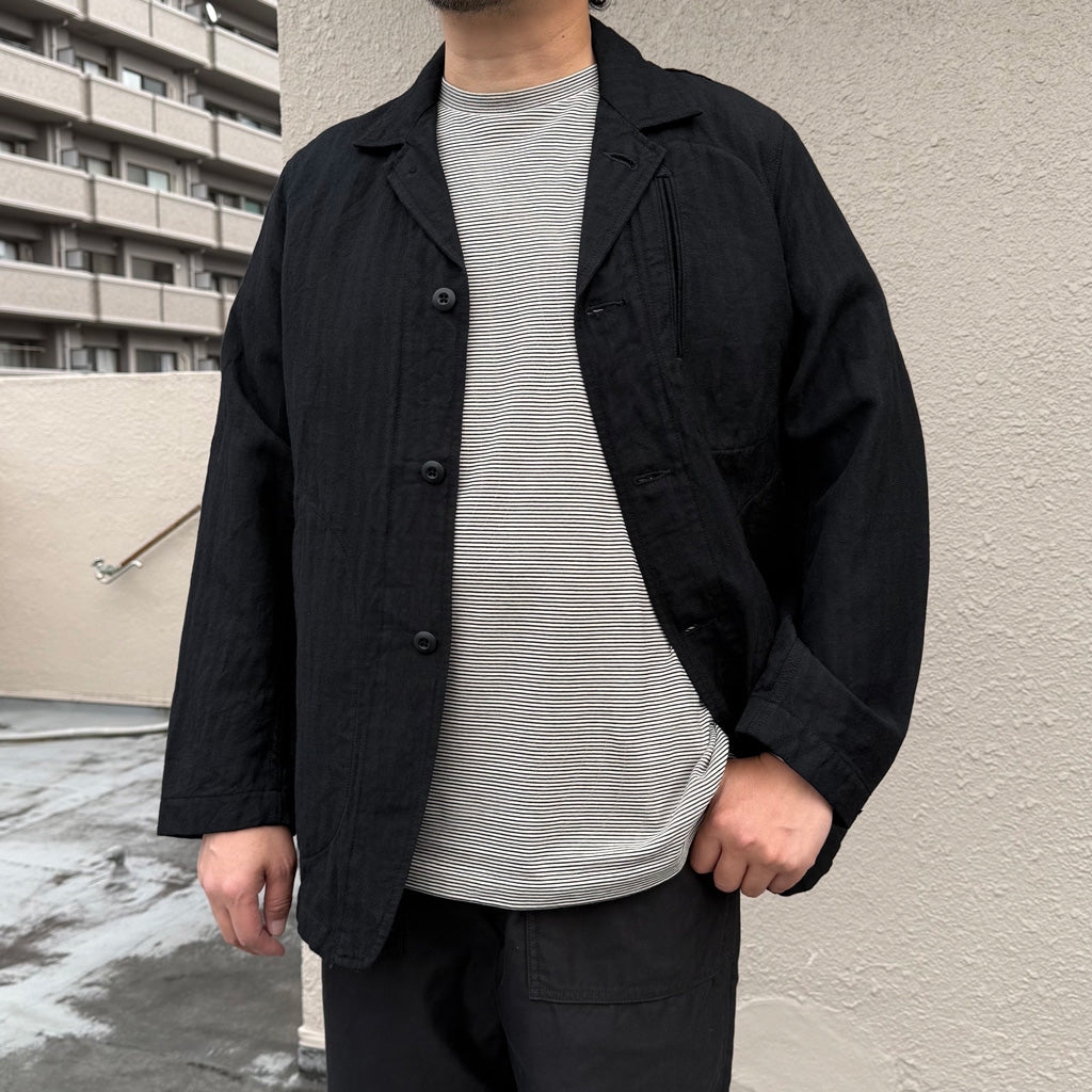 【SALE30%OFF】Kaptain Sunshine : Hard Twisted Stripe Jersey Half-sleeve Tee (BLACK PIN STRIPE)