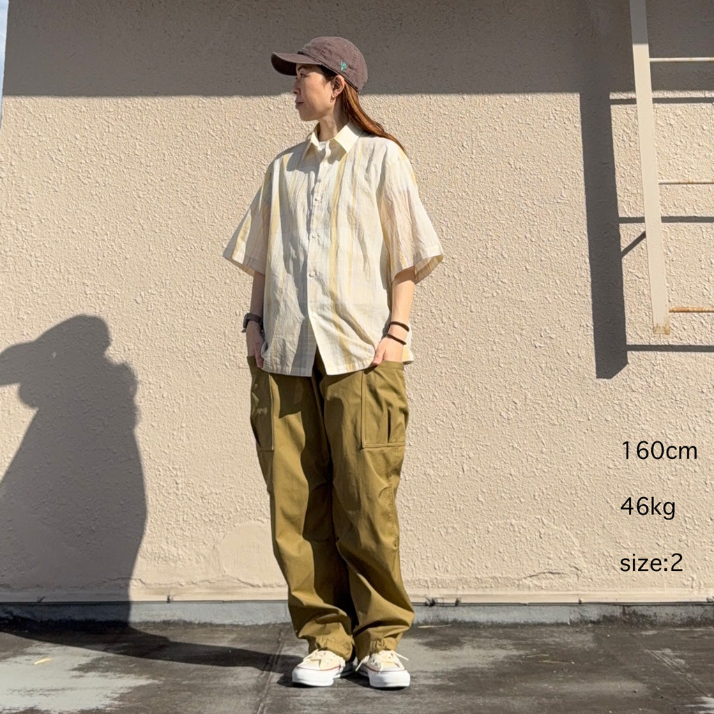 【SALE30%OFF】Kaptain Sunshin : Gauze Plaid Plain SS Shirt (PASTEL PLAID)