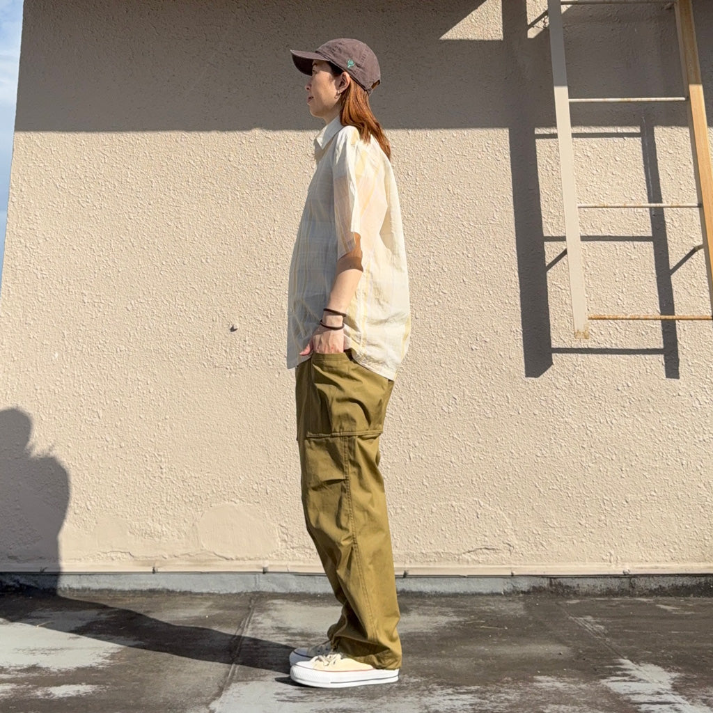 【SALE30%OFF】Kaptain Sunshin : Gauze Plaid Plain SS Shirt (PASTEL PLAID)