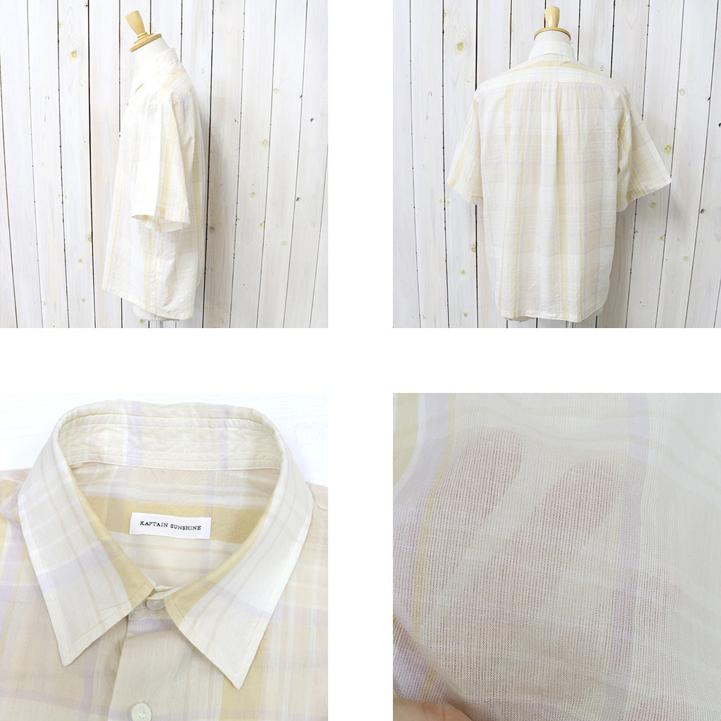 【SALE30%OFF】Kaptain Sunshin : Gauze Plaid Plain SS Shirt (PASTEL PLAID)