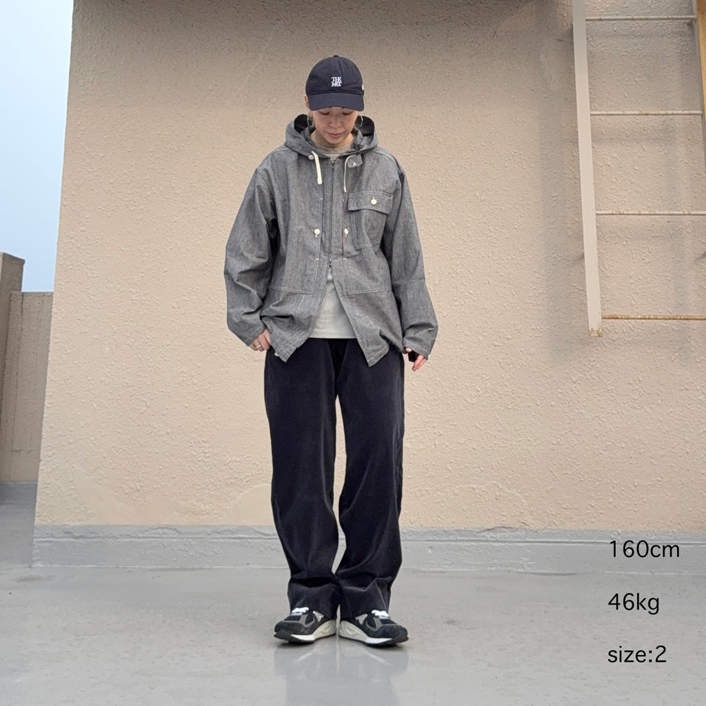 Kaptain Sunshine : Cotton Corduroy Easy Trousers (NAVY)