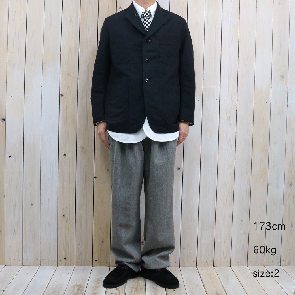 Kaptain Sunshine : Wool Herringbone Easy Trousers (TOP GREY)