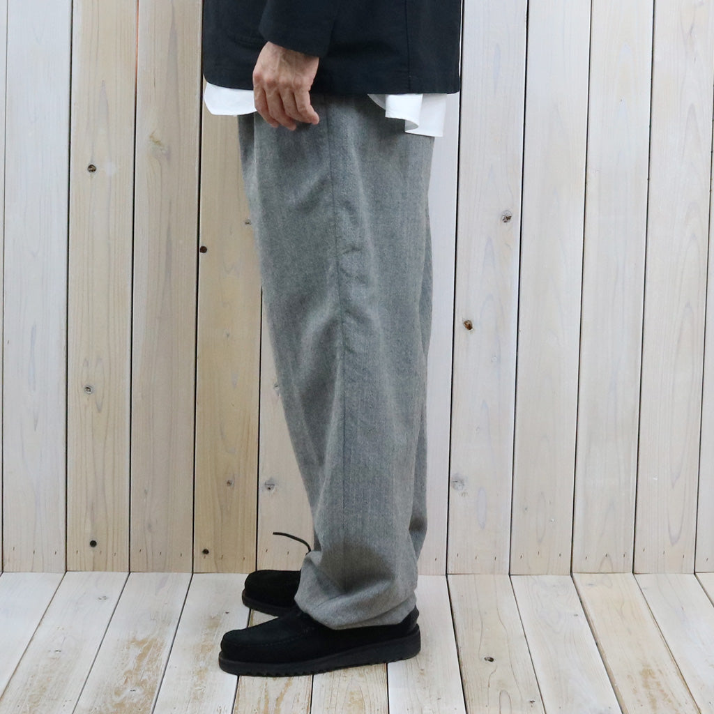 Kaptain Sunshine : Wool Herringbone Easy Trousers (TOP GREY)