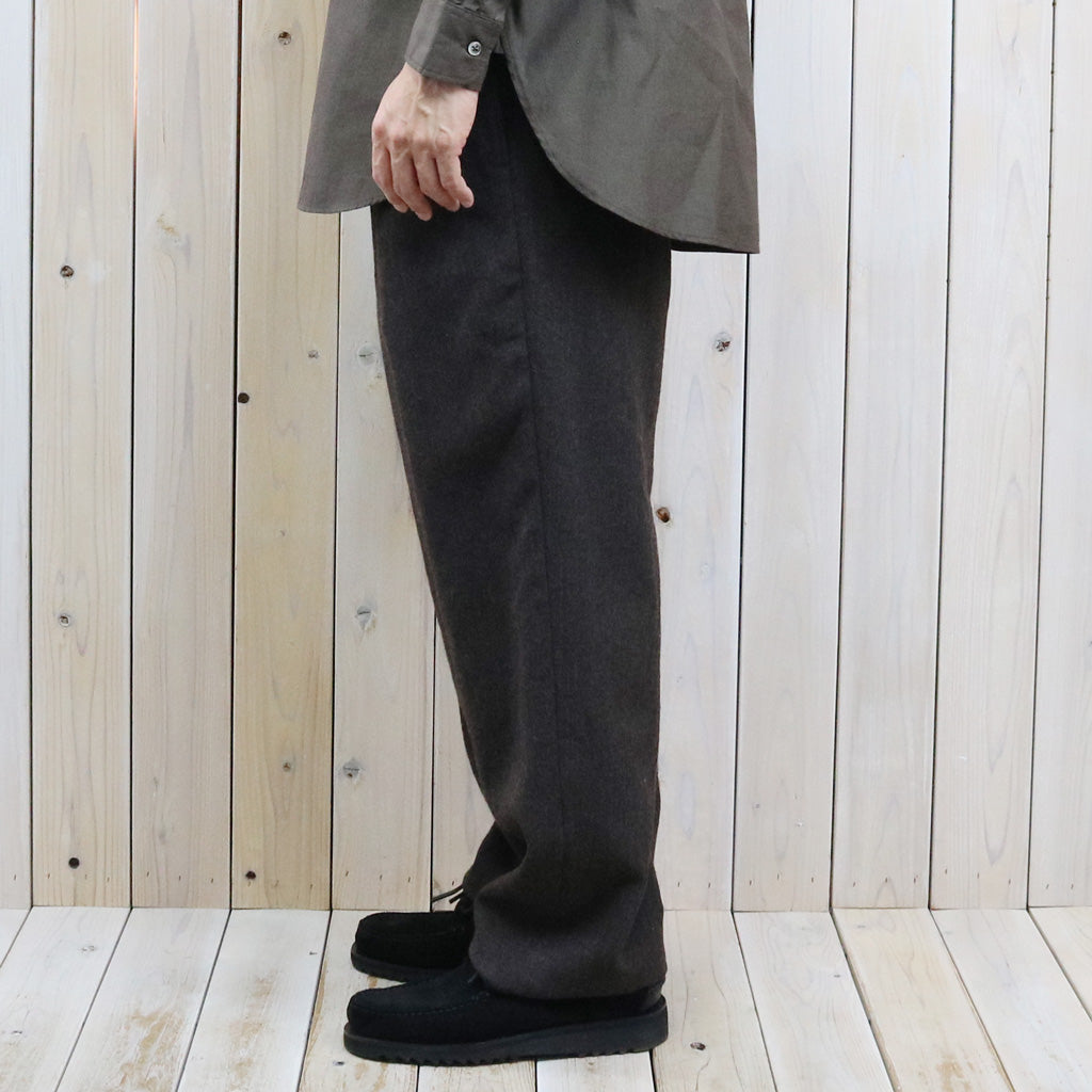 Kaptain Sunshine : Wool Herringbone Easy Trousers (TOP BROWN)