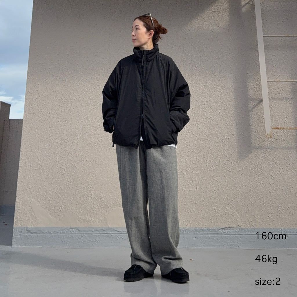 Kaptain Sunshine : Shrink Nylon Puffer Jacket (BLACK)