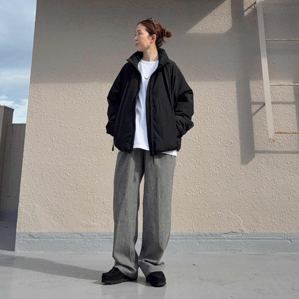 Kaptain Sunshine : Shrink Nylon Puffer Jacket (BLACK)